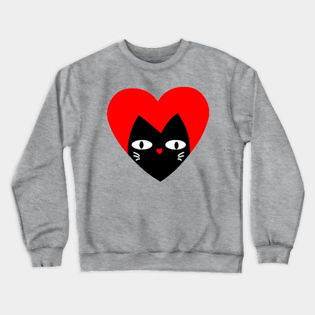 LOVE BLACK CAT Crewneck Sweatshirt by MoreThanThat